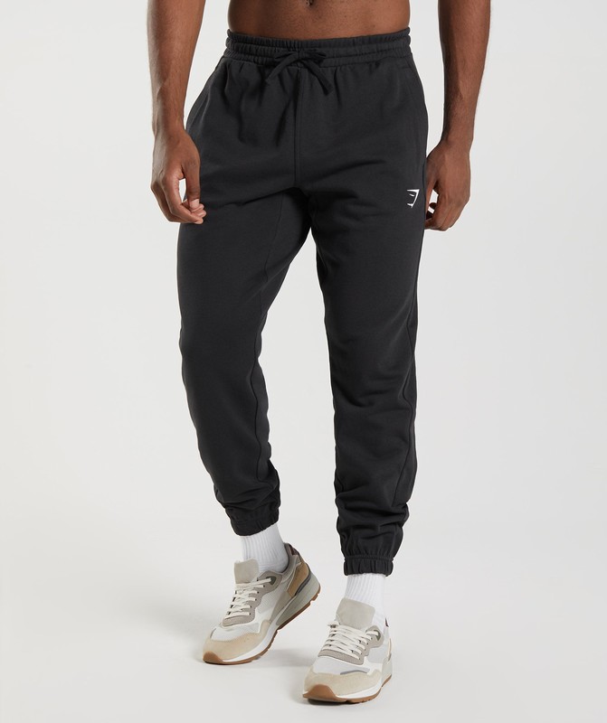 Gymshark Essential Oversized Joggers Joggingbroek Heren Zwart | CWJS29764