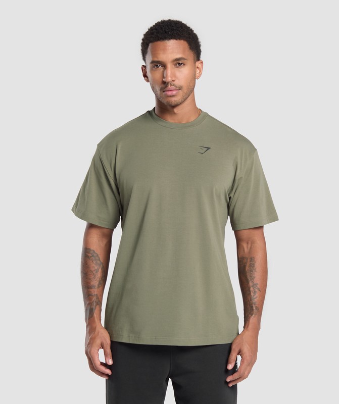 Gymshark Essential Oversized T-Shirt T-Shirt Heren Groen | KTMG65980