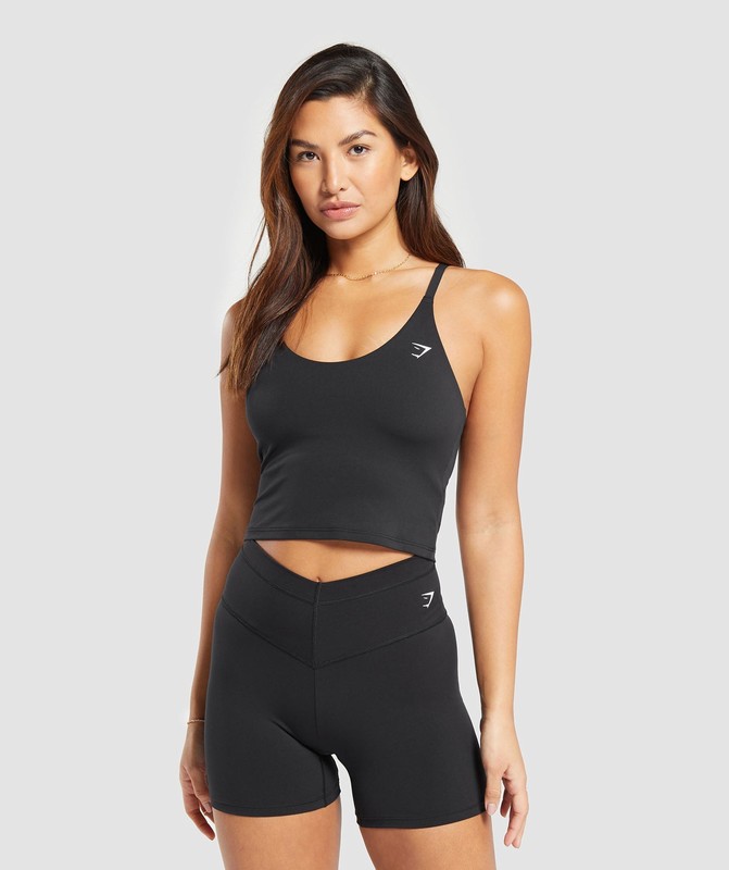 Gymshark Everyday Cami Tank With Shelf Tanktop Dames Zwart | XYPG73968
