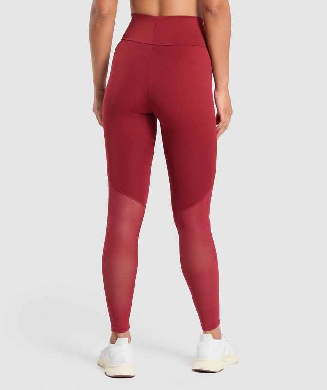Gymshark Everyday Mesh Leggings Leggings Dames Rood | PRFX29461