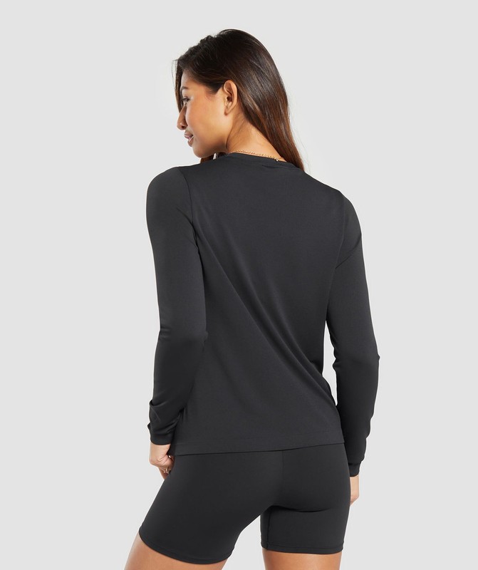 Gymshark Everyday Seamless Long Sleeve Top Top Dames Zwart | NUHZ13745