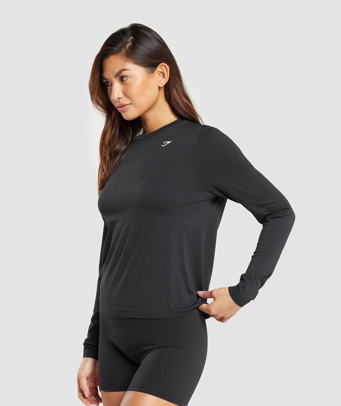 Gymshark Everyday Seamless Long Sleeve Top Top Dames Zwart | NUHZ13745