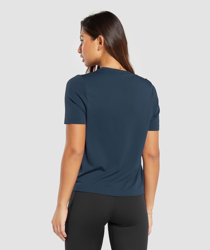 Gymshark Everyday Seamless T-Shirt T-Shirt Dames Donkerblauw | GKJN56281