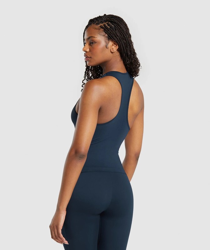Gymshark Everyday Seamless Tight Fit Tank Tanktop Dames Donkerblauw | KFGJ73948