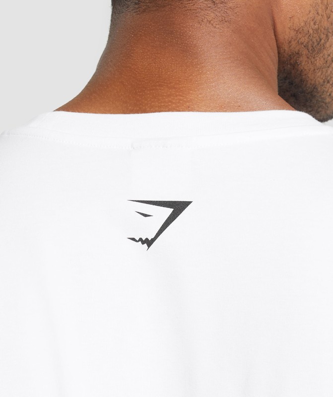 Gymshark Falcon Lifting Oversized Graphic T-Shirt T-Shirt Heren Wit | NKWU67934