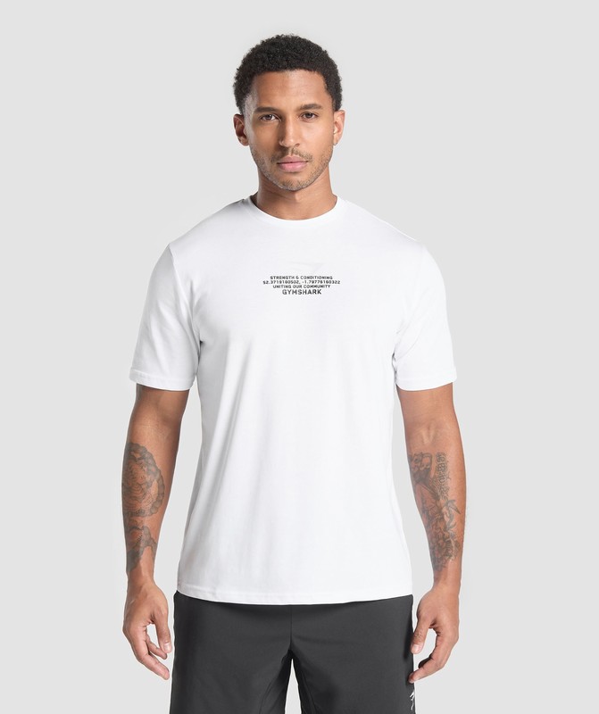 Gymshark Fitness Apparel Functional T-Shirt T-Shirt Heren Wit | BWPI13982