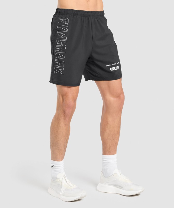 Gymshark Fitness Graphic Shorts Korte Broek Heren Zwart | FDGT67418