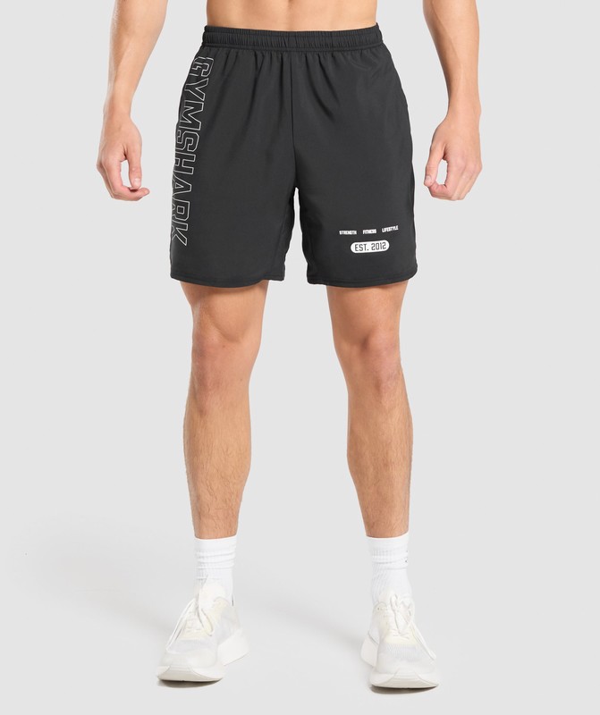 Gymshark Fitness Graphic Shorts Korte Broek Heren Zwart | FDGT67418