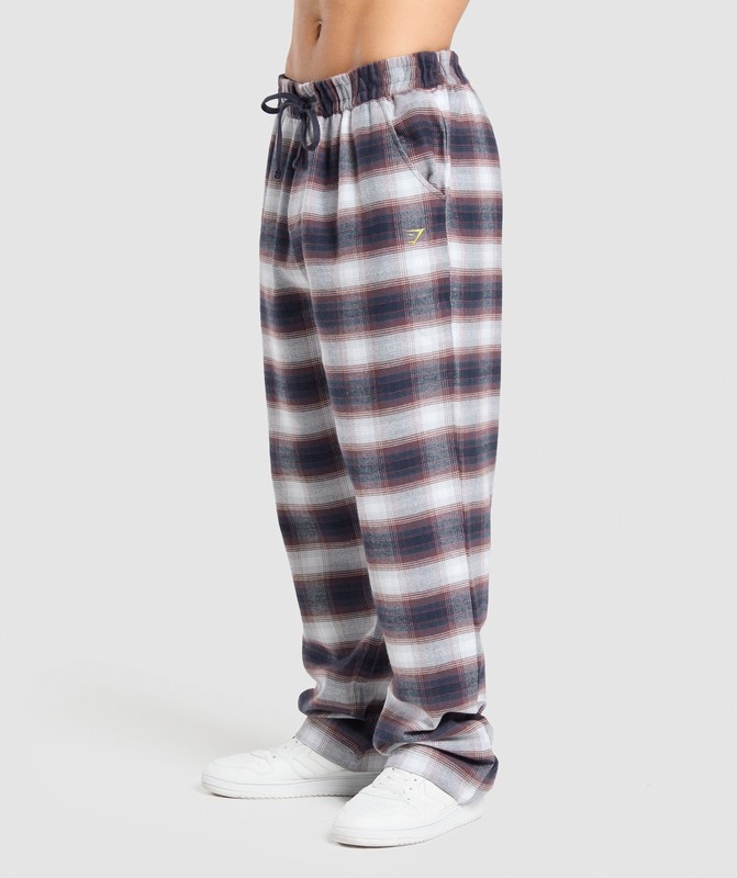 Gymshark Flannel Pants Broek Heren Blauw | MXND38620