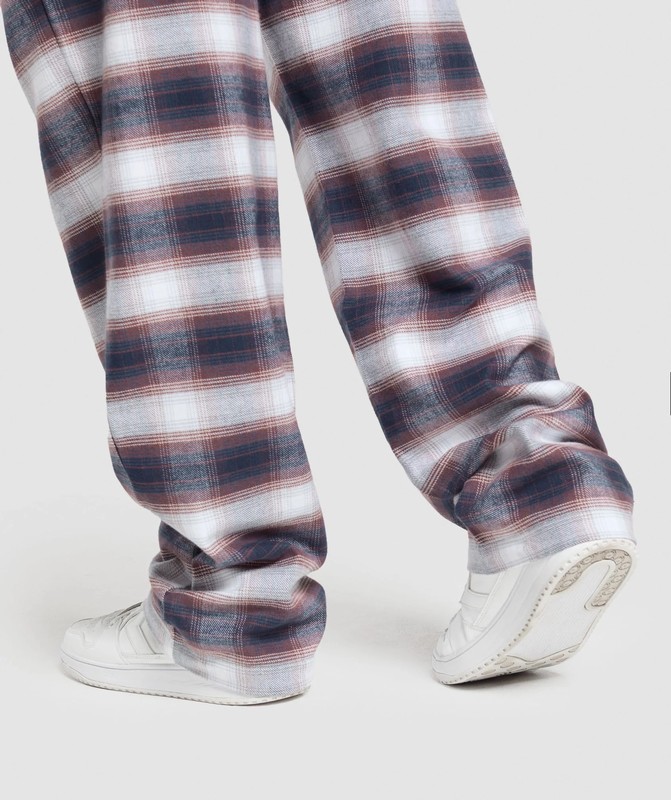 Gymshark Flannel Pants Broek Heren Blauw | MXND38620