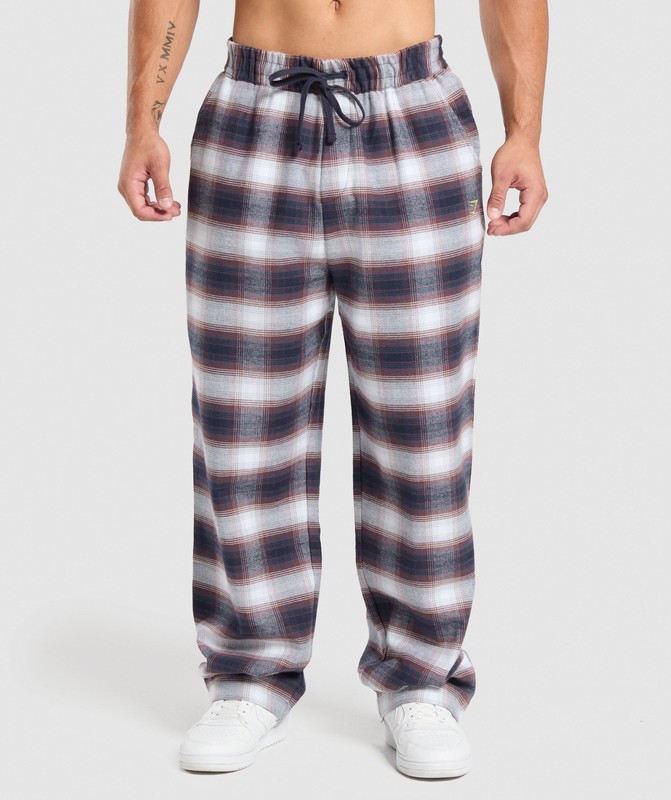 Gymshark Flannel Pants Broek Heren Blauw | MXND38620