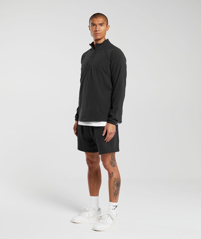 Gymshark Fleece 1/4 Zip Pullover Heren Zwart | WUSX63478