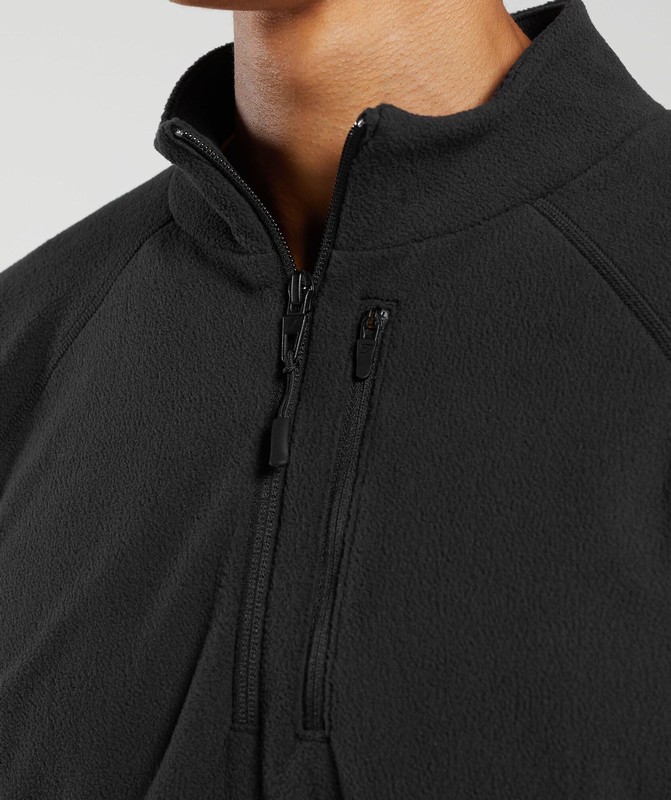 Gymshark Fleece 1/4 Zip Pullover Heren Zwart | WUSX63478
