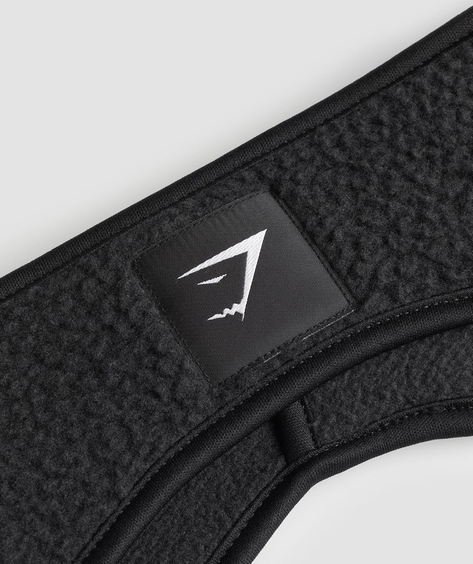 Gymshark Fleece Headband Hoofdband Heren Zwart | LRHO17839