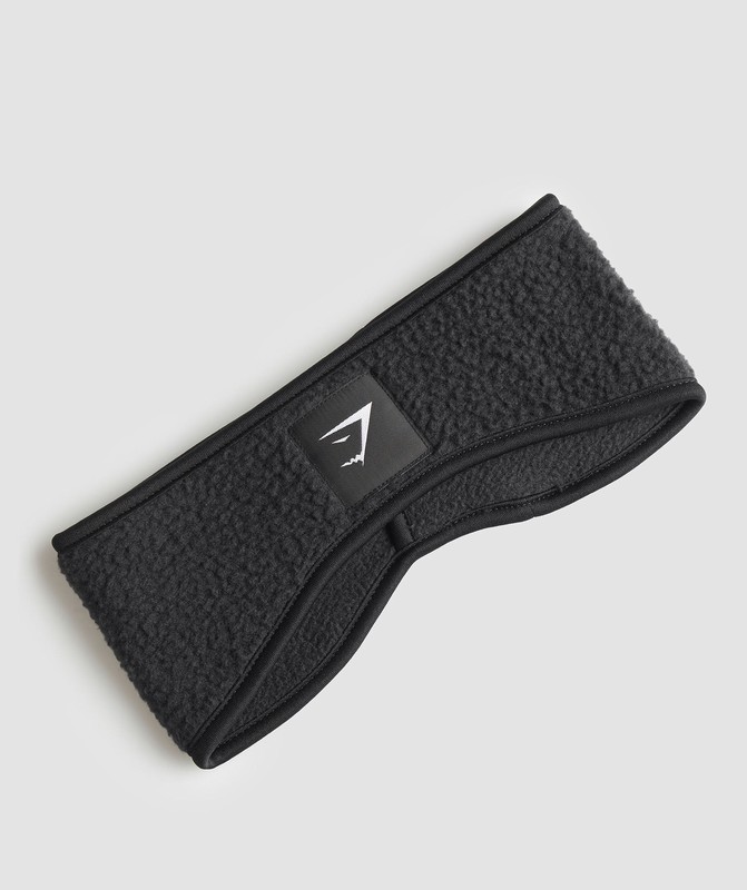 Gymshark Fleece Headband Hoofdband Heren Zwart | LRHO17839