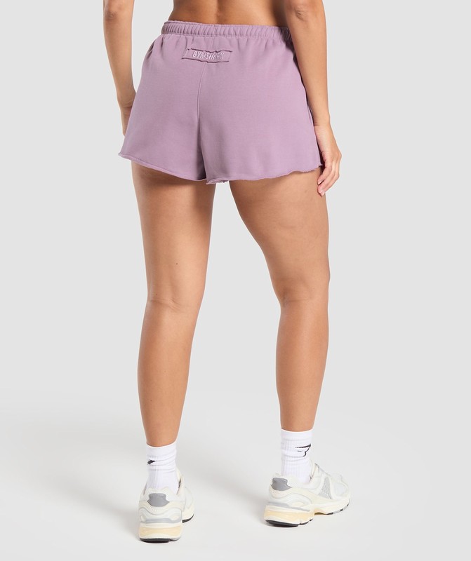 Gymshark Fleece Shorts Korte Broek Dames Paars | KXUD87603