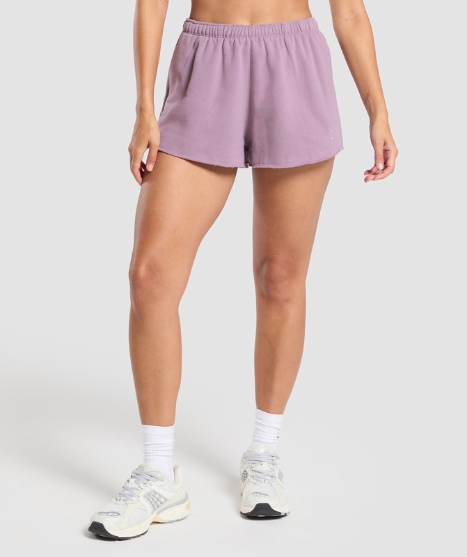 Gymshark Fleece Shorts Korte Broek Dames Paars | KXUD87603