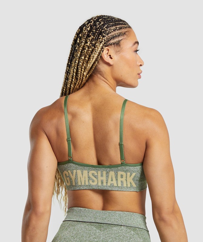 Gymshark Flex Strappy Sports Bra Sport BH Dames Groen Beige | FQPK60375