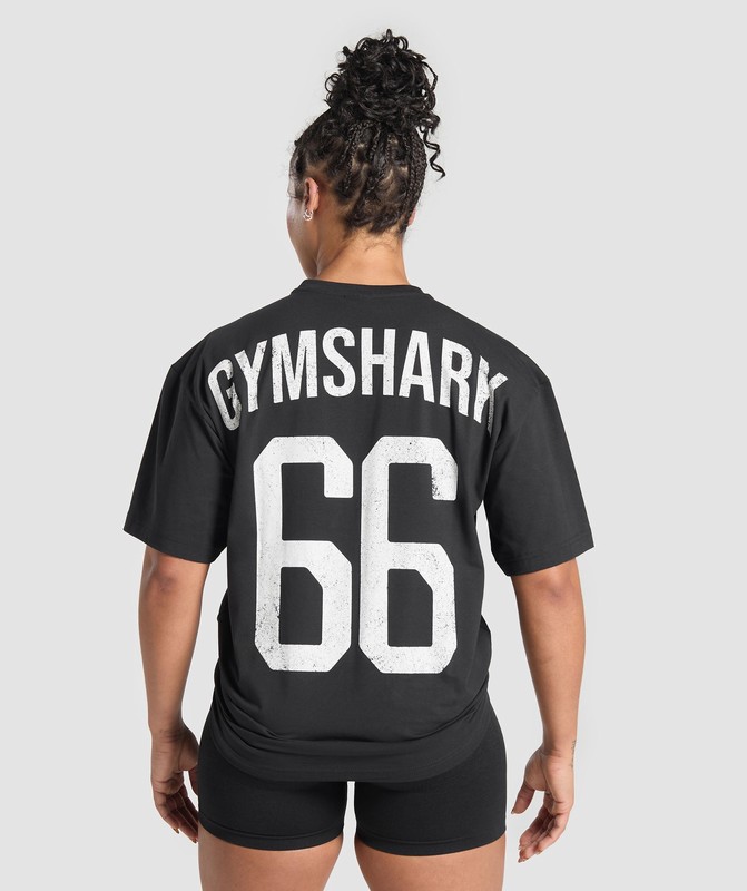 Gymshark GS66 Graphic Oversized T-Shirt T-Shirt Heren Zwart | UIGM73695