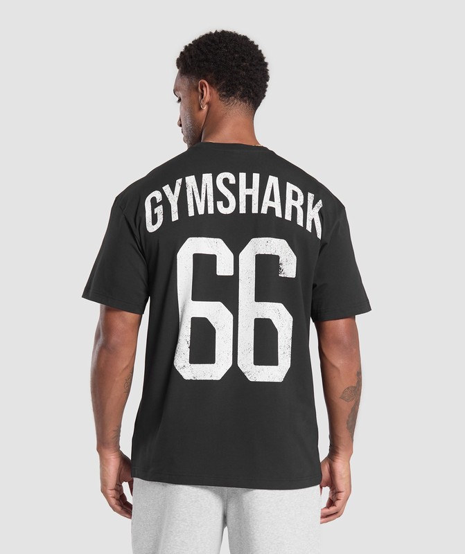 Gymshark GS66 Graphic Oversized T-Shirt T-Shirt Heren Zwart | UIGM73695