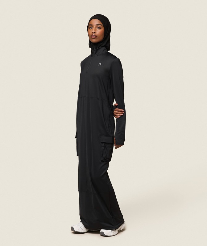 Gymshark GS x Leana Deeb Abaya Top Dames Zwart | EFQH19436