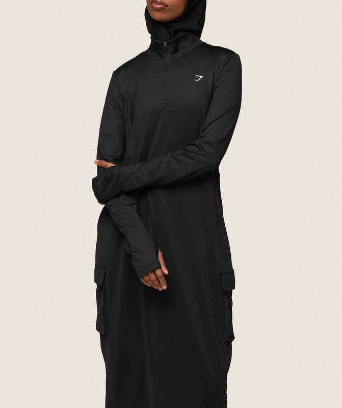 Gymshark GS x Leana Deeb Abaya Top Dames Zwart | EFQH19436