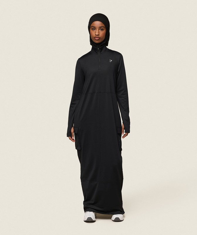 Gymshark GS x Leana Deeb Abaya Top Dames Zwart | EFQH19436