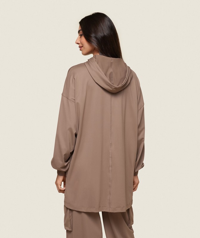 Gymshark GS x Leana Deeb Oversized Hoodie Hoodie Dames Bruin | QMFN62357