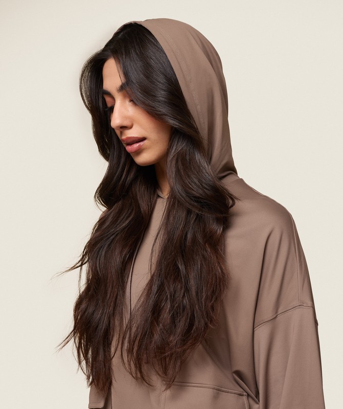 Gymshark GS x Leana Deeb Oversized Hoodie Hoodie Dames Bruin | QMFN62357