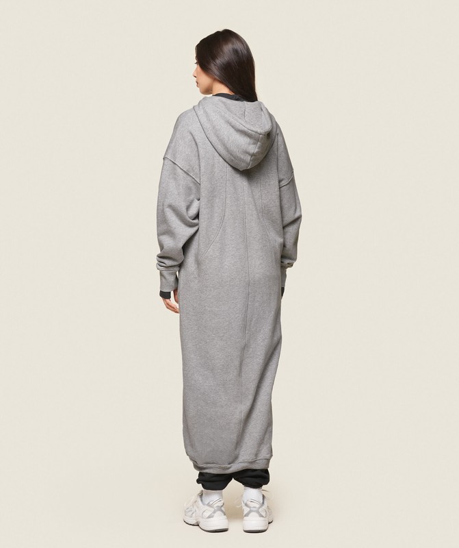 Gymshark GS x Leana Deeb Oversized Longline Zip Through Top Dames Lichtgrijs | SDLM71483