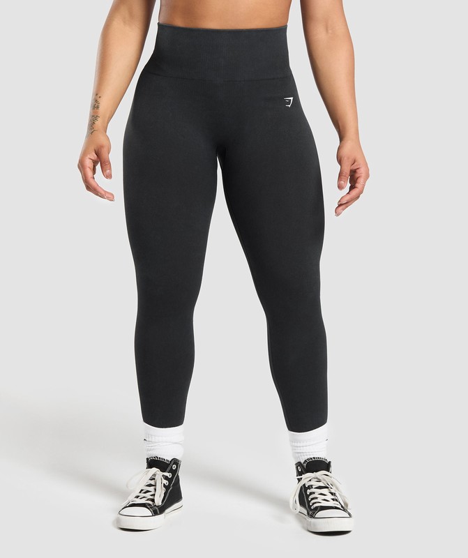 Gymshark Gains Seamless Leggings Leggings Dames Zwart | YNUZ69873