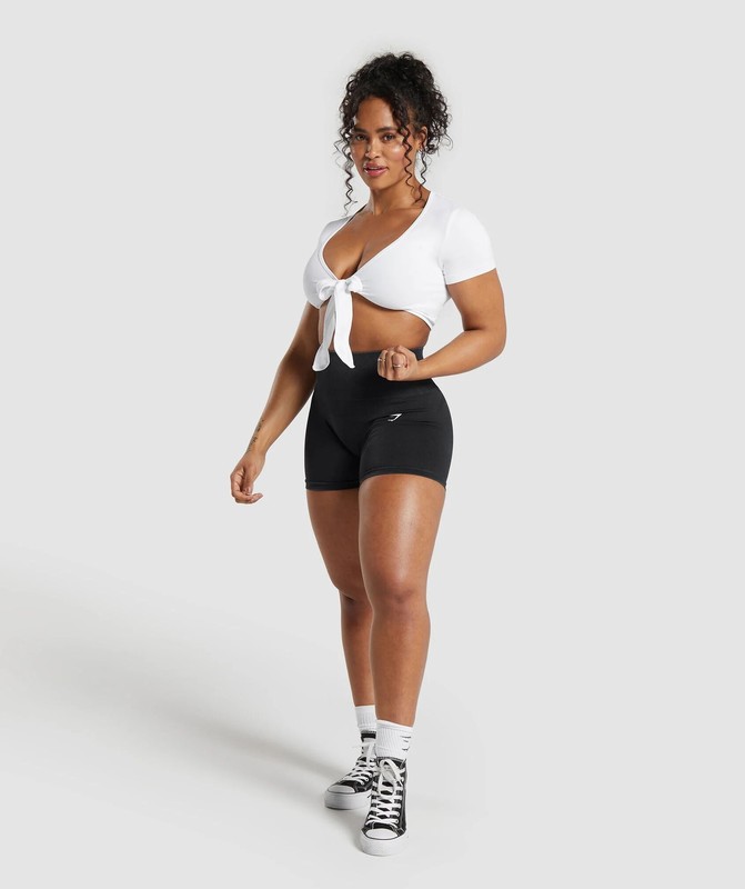 Gymshark Gains Seamless Short Korte Broek Dames Zwart | BARU67408