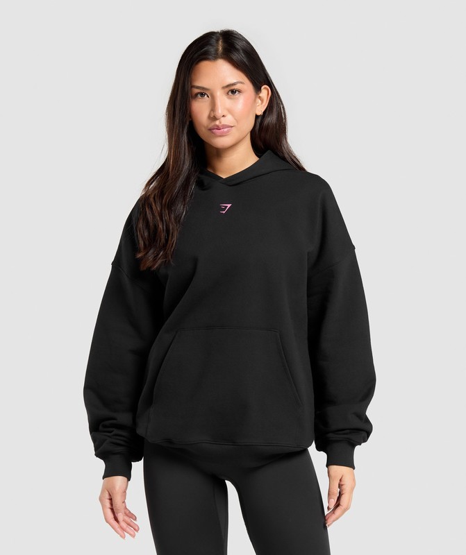 Gymshark Glow Oversized Hoodie Hoodie Dames Zwart | LDAO68123
