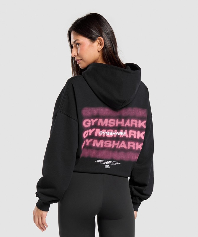Gymshark Glow Oversized Hoodie Hoodie Dames Zwart | LDAO68123