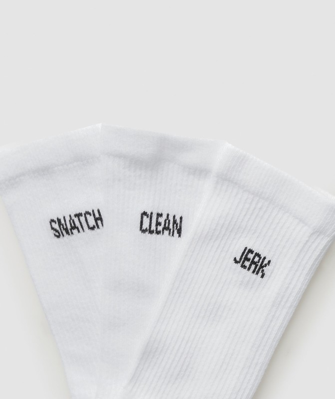 Gymshark Graphic Weightlifting Socks 3pk Sokken Dames Wit | YBLK76324