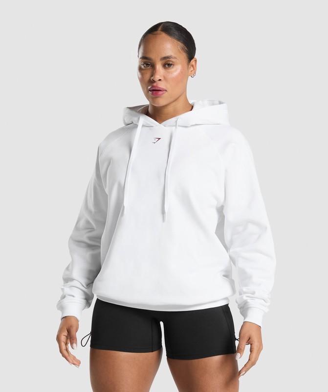 Gymshark Gym Bunny Oversized Hoodie Hoodie Dames Wit | MAHC03247
