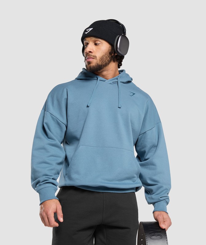 Gymshark Heavy Duty Apparel Hoodie Hoodie Heren Blauw | DZYO29103