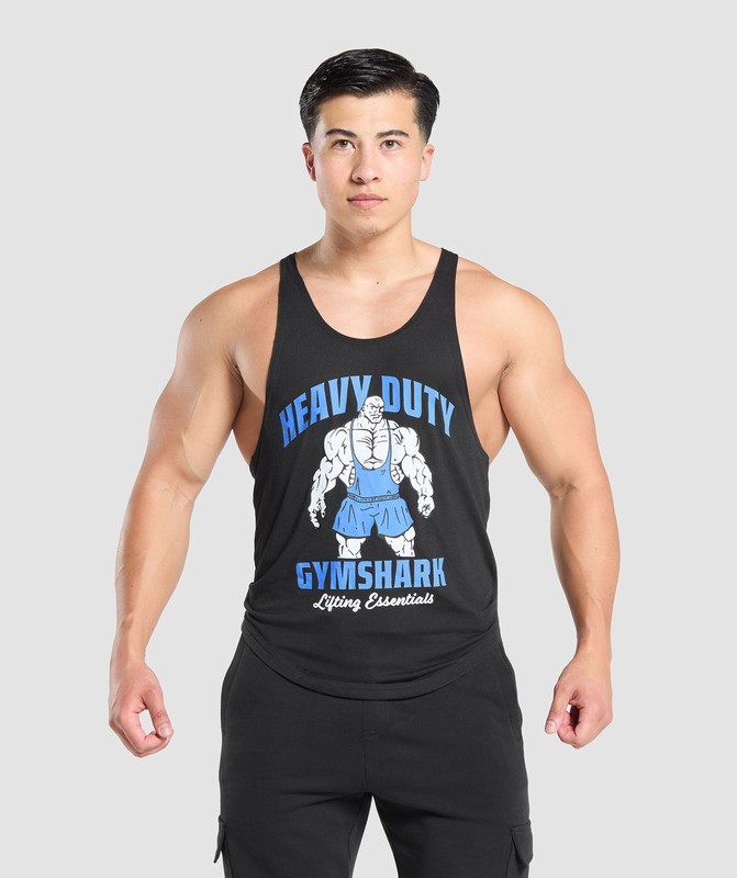 Gymshark Heavy Duty Lifter Stringer Stringer Heren Zwart | EJLF75318
