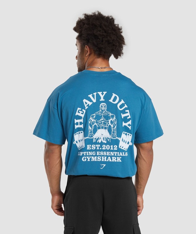 Gymshark Heavy Duty T-Shirt T-Shirt Heren Blauw | VJOL20874