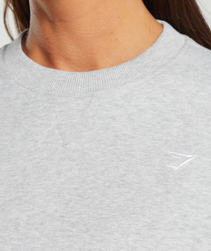 Gymshark Heavyweight Cotton Long Sleeve Top Top Dames Lichtgrijs | TUBN24306