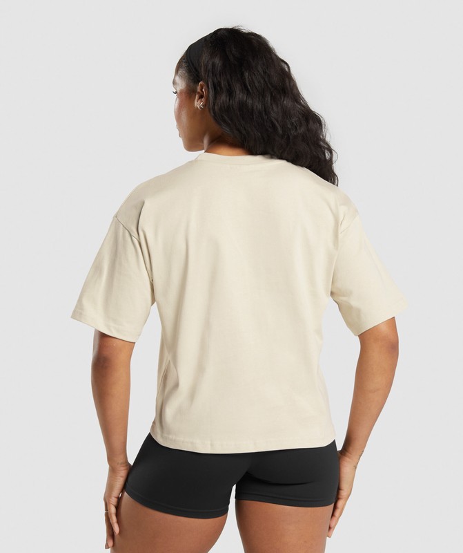 Gymshark Heavyweight Cotton T-Shirt T-Shirt Dames Wit | UDRK76981