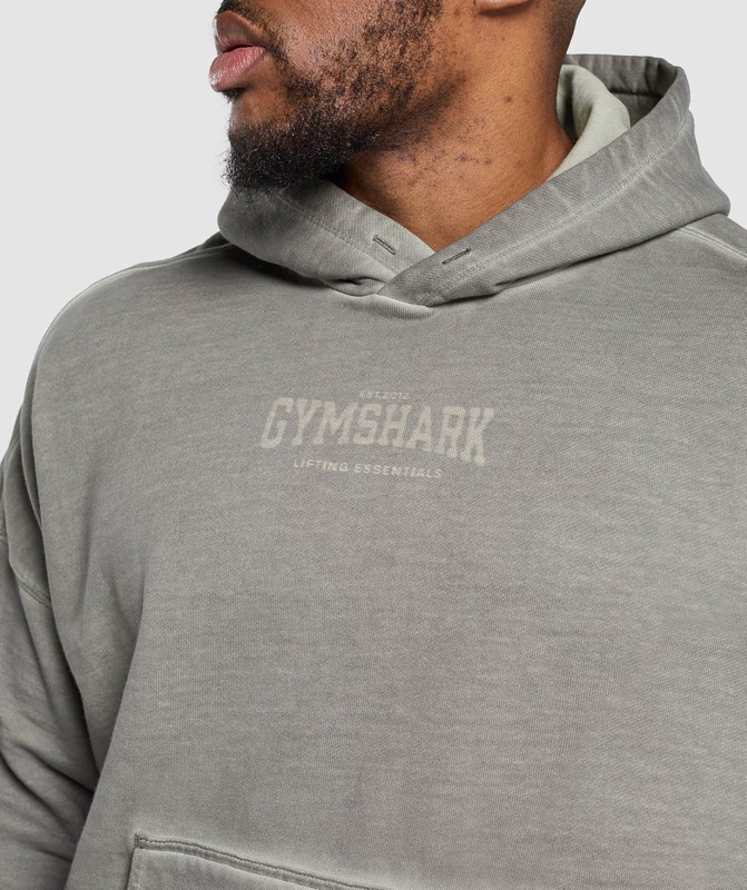 Gymshark Heavyweight Hoodie Hoodie Heren Metal Grijs Grijs Lichtturkoois | WITA86342