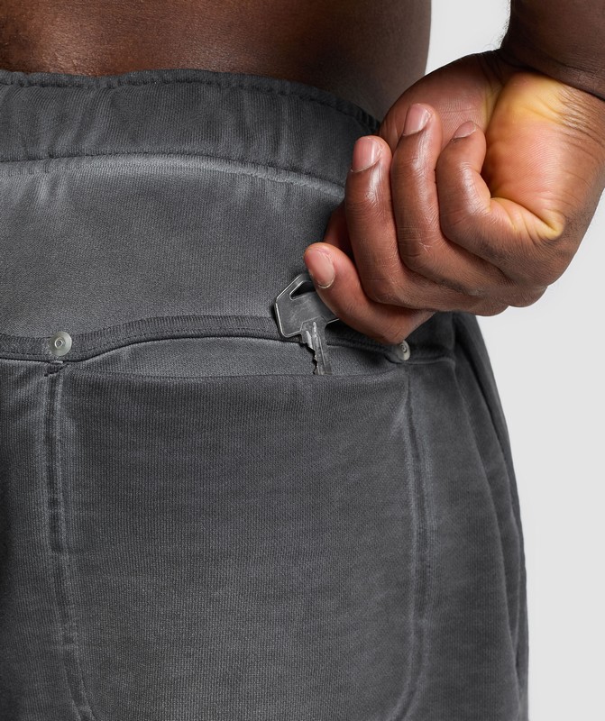 Gymshark Heavyweight Joggers Joggingbroek Heren Zwart Lichtturkoois | ORPE71035