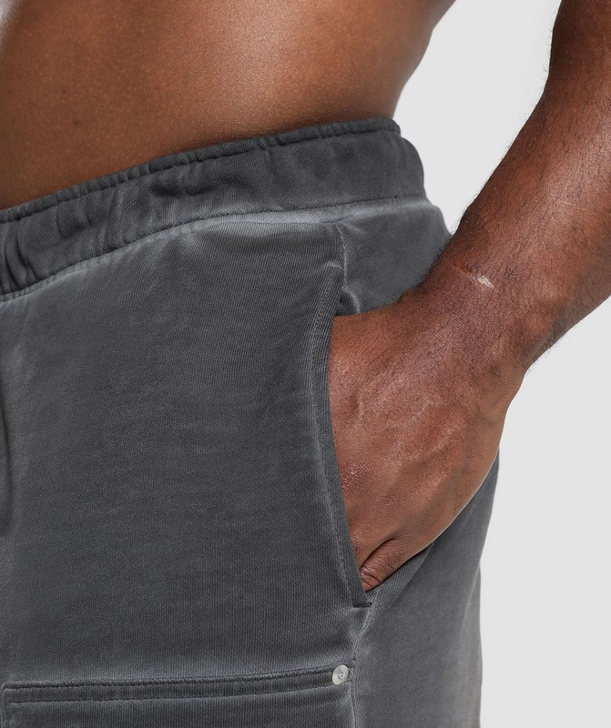 Gymshark Heavyweight Joggers Joggingbroek Heren Zwart Lichtturkoois | ORPE71035