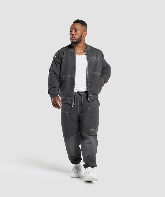 Gymshark Heavyweight Joggers Joggingbroek Heren Zwart Lichtturkoois | ORPE71035