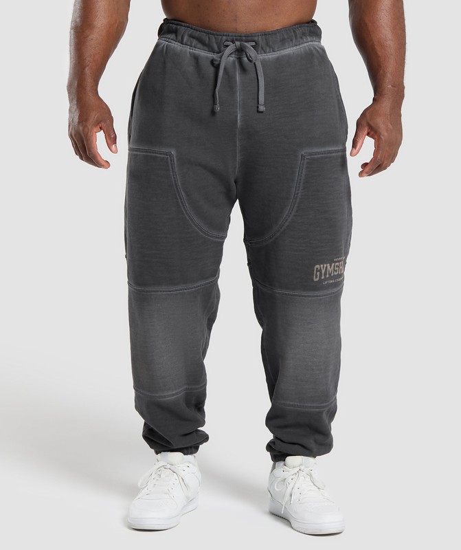 Gymshark Heavyweight Joggers Joggingbroek Heren Zwart Lichtturkoois | ORPE71035
