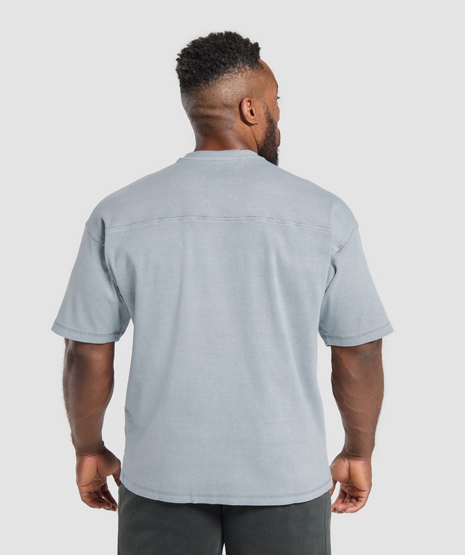Gymshark Heavyweight Rib Short Sleeve Crew Sokken Heren Grijs | WRCA92315