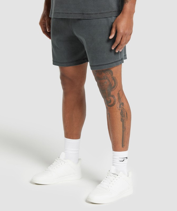 Gymshark Heavyweight Ribbed Shorts Korte Broek Heren Grijs | DXHU40723