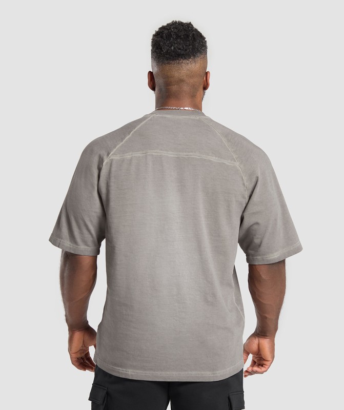 Gymshark Heavyweight T-Shirt T-Shirt Heren Metal Grijs Grijs Lichtturkoois | PUMD90852