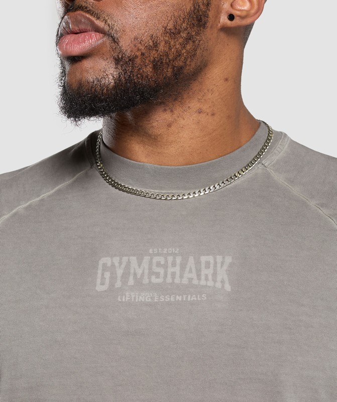 Gymshark Heavyweight T-Shirt T-Shirt Heren Metal Grijs Grijs Lichtturkoois | PUMD90852